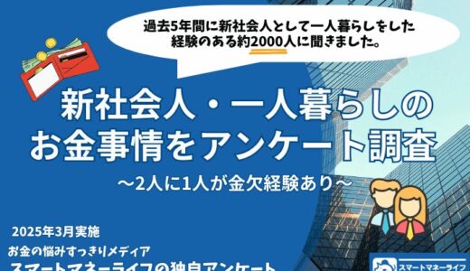 新社会人・一人暮らしの2人に1人が金欠経験あり！お金事情を先輩社会人にアンケート ～ どうやって切り抜けた？カードローンの利用は対策の第3位に