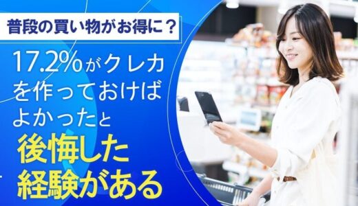 【普段の買い物がお得に？】17.2％が、クレカを作っておけばよかったと「後悔した経験がある」