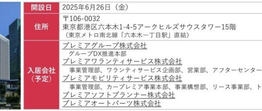 プレミアグループ、「東京本部」開設のお知らせ